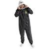 Disney Nightmare Before Christmas Tuta Unisex Nera di Jack Skellington | Pigiama con Cappuccio e Cerniera in Morbido Pile a Righe | Merchandising