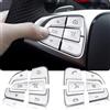 Asrnten FANZI Auto Volante Pulsante Trim lnner Decorazione Compatibile con Mercedes Benz C V Classe GLC W205 X205 - Argento (Modello A)