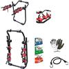 farbrothersonline COMPATIBILE CON Kia Sportage 5p (2018 in poi) PORTABICICLETTE PER AUTO POSTERIORE UNIVERSALE A 3 BICI SOSTEGNO IN ACCIAIO CON 6 GANCI TEMPERATI ANELLI DI GOMMA ANTIGRAFFIO