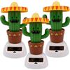 Syglawnd 3 statuette solari solari, figurine divertenti di cactus danzanti, figurine carine per auto, ufficio e giochi per bambini, giocattoli danzanti