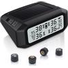 Promata Sistema di monitoraggio della pressione dei pneumatici per camper (0-99 psi/0-8 bar), carica solare e micro USB TPMS, 4 sensori e 6 modalità di allarme, avviso visivo e acustico per roulotte