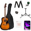 Fender Una Fender chitarra acustica CA Debut Redondo, una gig bag, una tracolla, plettri, uno stand per chitarra