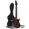 Gear4music Harlem chitarra elettrica 7 corde - Trans Nero | Istantaneamente suonabile per rock moderno e metal, bobina aperta e humbucker chiuso per un tono pieno
