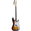Woodbrass PB100 Sunburst - Bass elettrico multiuso per principianti, corpo a forma di PB, frassino in acero, stile rock, pop, funk, blues, hard, jazz