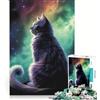 JIANGENNF Puzzle da 1000 pezzi per adolescenti, Aurora Boreale, Gatto, Giocattolo, Decorazione da parete, Difficile e stimolante, Ottimo regalo per i giocatori, 38x26cm