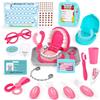 VBACALA Valigetta Dentista Bambini Rosa 20 Pezzi,Gioco Dentista con Apparecchio,Spazzolino,Dentifricio e Accessori,Set Dottore con Tabella Lavaggio Denti,Gioco di Ruolo per Bambine e Bambini
