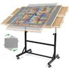 ALL4JIG Tavolo puzzle da 1500 pezzi con gambe e ruote, 61 x 83 cm, in legno, con 4 cassetti e copertura, opzione verticale, tavolo da disegno per laptop e divano, per costruire mattoni