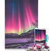 JIANGENNF Puzzle da 1000 pezzi per ragazzi con paesaggio aurora boreale, gioco rilassante, divertente e umoristico, sfida unica 38x52cm