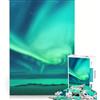 JIANGENNF Puzzle da 1000 pezzi per adulti, Aurora Boreale Islanda, Gioco divertente, Interazione genitore-figlio, con poster abbinato e foglio di curiosità 38x26cm
