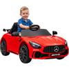 AIYAPLAY Macchina Elettrica per Bambini 3-6 Anni Mercedes-AMG GTR 12V Rosso | Auto Elettrica per Bambini, 2 Motori, Telecomando, Luci, Musica, Rotelle di Trasporto, 3-5 km/h