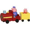Peppa Pig - Il Treno di Nonno Pig con rimorchio e 2 Figure Ruote Che girano, dai 3 Anni in su