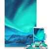 JIANGENNF Puzzle da 1000 pezzi per adulti, Aurora Boreale Islanda, Gioco interattivo, Taglio di precisione, Regalo di compleanno, Regali, 38x26cm