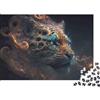 BWLPRNDZJGLQ Testa di Leopardo Artistico Mistico Puzzle 1000 Pezzi Puzzle per Adulti Carta Relax Attenzione Famiglia Decorazione Regalo 38x26cm/1000pcs