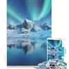 JIANGENNF Puzzle per adulti da 1000 pezzi, Aurora Boreale Islanda, Giocattolo decorativo da parete, Gioco per passare il tempo durante le vacanze a casa, Bellissimo gioco dal design 50x75cm