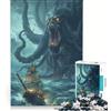 JIANGENNF Puzzle per ragazzi da 1000 pezzi L'attacco del Kraken, giocattolo antistress, gara di velocità manuale, per migliorare l'amore tra le coppie, 38x26cm