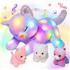 Hopearl Giocattoli di peluche a LED con 3 gattini nella pancia, regalo per bambini e bambine, arcobaleno, 45 cm