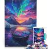 JIANGENNF Puzzle da 1000 pezzi per adulti con paesaggio aurora boreale, gioco educativo, per divertimento in famiglia, collezione d'artista, belle arti 38x52cm
