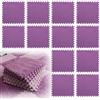 LUPATDY 12 tappetini puzzle a incastro, in schiuma, 30 x 30 cm, per bambini, per il soggiorno, la camera da letto, per il gioco (viola scuro)