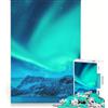 JIANGENNF Puzzle per ragazzi da 1000 pezzi con l'aurora boreale dell'Islanda, gioco educativo, antistress, ottimo regalo per gli appassionati di videogiochi, 50x75cm