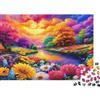 BWLPRNDZJGLQ Paesaggio Fluviale Fiori Colorati Puzzle 1000 Pezzi Carta per Adulti Scena Naturale Relax Concentrazione Decorazione Famiglia Regalo 38x26cm/1000pcs