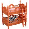 Ausi 1:12 Letto a castello in legno per casa delle bambole, set di mobili in miniatura, letto a castello per bambole, decorazione per casa delle bambole, accessorio fotografico, ornamento marrone