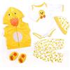 Hengluck Set di 5 vestiti per bambole Reborn, per bambole da 43-55 cm, grazioso outfit a tema anatra gialla con giacca con cappuccio, tutina, pantaloni, cappello e scarpe, accessori per bambole per ragazze e