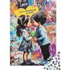 1M6T7B2K Stile Graffiti 1000 Pezzi Puzzle di Carta Bambini che si Baciano Adulti Arredo Parete Regalo Creativo 52x38cm/1000pcs