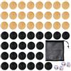 CHUANFU 53 Pezzi Pedine Scacchi con 4 Dadi e 1 Custodia, Backgammon in Legno Impilabili, Rotondi Pedine Dama, Accessori Scena Sostituzione per Casa, Giocattoli Educativi, Marrone e Beige