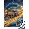 1M6T7B2K Treno Notturno Magico Puzzle in Carta 1000 Pezzi per Adulti Cartone Spesso Rompicapo Ferrovia Stellata Decorazione Casa 52x38cm/1000pcs