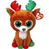 TY Beanie Boos - Tinseltoes la Renna con Occhi Verdi Grandi e Glitter, il Peluche con gli Occhi Grandi Scintillanti - Speciale Natale - 15 Cm - T37354