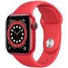 Apple Watch Series 6 Alluminio 40 mm (2020) | GPS | rosso | cinturino sportivo rosso - premium