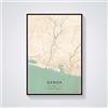 YMXCNM Quadri Soggiorno,Genova Italia Mappa della Città Stampe Poster Pittura Murale Arte Colorata Pittura Rettangolo Pop Artwork per Soggiorno Camera da Letto Home Decor, 20X30 Cm / 7,87X11,81 in