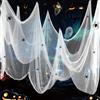 Wzone Decorazione di Halloween in tulle bianco 215 x 600 cm con 12 decorazioni a forma di ragno, tessuto bianco spettrale per casa infestata, giardino, alberi, feste di Halloween per interni ed