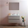 Kiamami Valentina Mobile Bagno Sospeso 80 Cm Berlin Olmo Leone Con Lavabo | Due cassetti con chiusura ammortizzata, specchio 80x60 cm incluso, base 80x44x50,6 cm, finitura legno chiaro