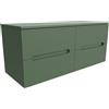 Parama Mobile bagno sospeso 120cm quattro cassetti verde foresta cannettato con top | Tigua