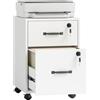 HOMCOM Schedario da Ufficio con 2 Cassetti Scrivania 40x40x54.1 cm Bianco | Ruote a Freno, Cassettiera per Lettera/Formato A4, Cassettiera Ufficio per Studio Sotto Scrivania