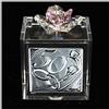 DLM Bomboniere DLM-31879-rosa (Kit 6 Pezzi) Scatolina Cofanetto Portaconfetti con Fiore in Cristallo e Icona Coppia FEDI 50 Anniversario Nozze d'oro Cinquantesimo_Rosa bomboniera