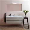 Kiamami Valentina Mobile Bagno Sospeso 120 Cm Olmo Leone Lavabo Specchio | Base 120x44x50,6 cm, lavabo ceramica vasca singola, specchio 120x60 cm, 2 cassetti, chiusura ammortizzata