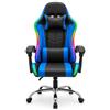 Avilia Sedia Gaming Ergonomica RGB con Cuscino Lombare Massaggiante Poltrona Ufficio Reclinabile con Ruote, Telecomando, Braccioli Imbottiti e Altezza Regolabile (Blu)
