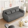 Vesgantti Divano a 3 Posti in Velluto a Coste 200L x 94P x 80H cm | Senza Montaggio, Divano da Pavimento Compresso con 3 Cuscini, Perfetto per Soggiorno, Camera da Letto, Ufficio, Grigio