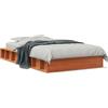 ATOMSTACK MAKER Letto in legno di pino massiccio con rete integrata, 75 x 190 cm, colore mogano cerato, design basso e compatto (21 cm), ideale per piccoli spazi, montaggio semplice