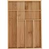 Relaxdays Portaposate da Cassetto in bambù, 6 Scomparti, Divisore Posate e Utensili da Cucina, 5x30,5x43 cm, Naturale