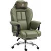 Dowinx Ampio Sedia Gaming,Ergonomica Ufficio,Verde | Portata massima 230 kg,cuscino della seduta 55 cm,schienale reclinabile da 90° a 135°,ideale per casa,ufficio e videogiochi