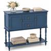 SOARS Consolle Ingresso con 2 Cassetti e 2 Ante, Blu | Consolle Dietro Divano Stile Vintage in Legno con Ripiano Inferiore, per Soggiorno, Corridoio e Camera da Letto