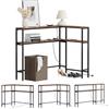 SoBuy Consolle Ingresso 20 cm con USB e 2 Prese 180×20×100 cm | Consolle 2 ripiani, 3 configurazioni di montaggio lineare o ad angolo per ingressi, soggiorni e dietro i divani, FSB105-E-N