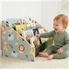 Hedgeink Libreria per Bambini 4 Livelli Doppia Faccia in Legno | Design a doppia faccia per più spazio. Libreria per bambini con ripiani frontali, ideale per tenere i libri in ordine