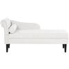 Beliani Chaise longue in tessuto con bracciolo sinistro con Gambe in legno bianco sporco