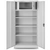Jan Nowak Armadio da Ufficio C001D Archivio per Officina Con Scomparto Segreto in Metallo Verniciato a polvere Chiudibile 185 cm x 90 cm x 45 cm (Grigio)