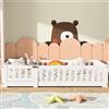 KOOPMAD Lettino per bambini 80 x 160 cm con protezione anticaduta, Montessori, letto da pavimento in legno di pino massiccio, per ragazzi e ragazze, design scandinavo, protezione da cadute, montaggio facile