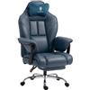 Dowinx Ampio Sedia Gaming,Ergonomica Ufficio,Blu | Portata massima 230 kg,cuscino della seduta 55 cm,schienale reclinabile da 90° a 135°,ideale per casa,ufficio e videogiochi